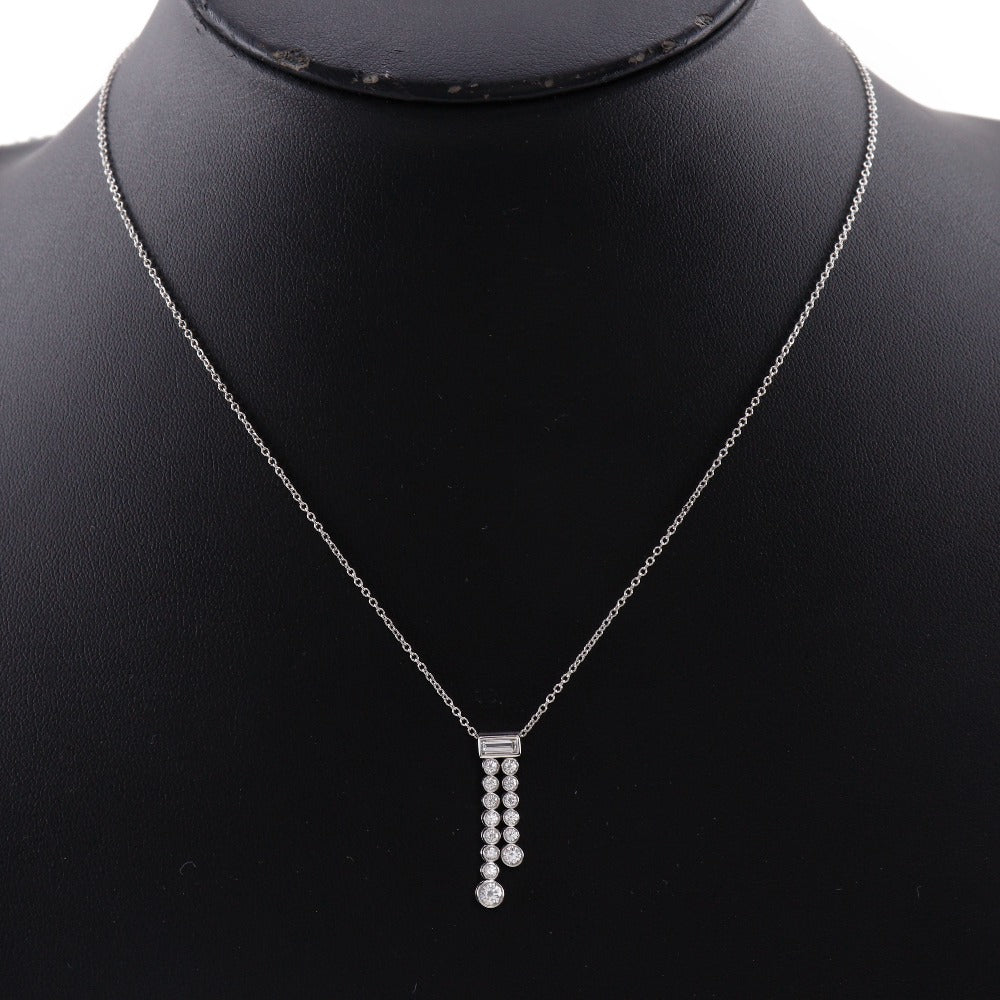 Tiffany&Co. Necklace Pt950Platinum, Diamond Silver Jazz Double Drop Women