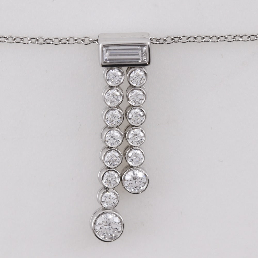 Tiffany&Co. Necklace Pt950Platinum, Diamond Silver Jazz Double Drop Women
