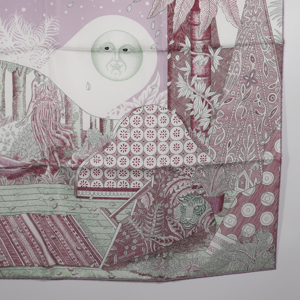 Hermes Scarf H003228S Silk Pink Act 3, Scene 1, In A Forest Glade Acte Iii Scene I La Clairiere