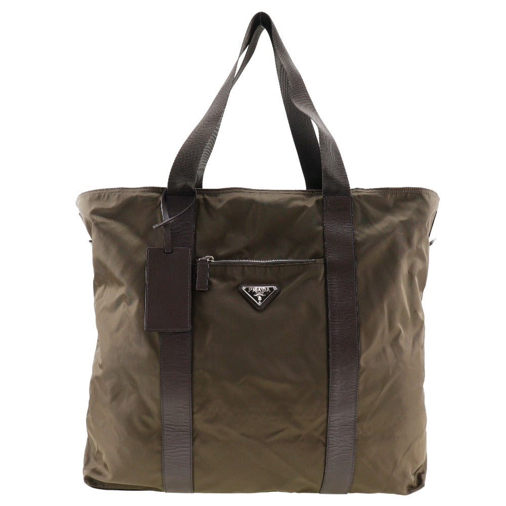 Prada Boston Duffel Bag Nylon Khaki Women(Unisex)