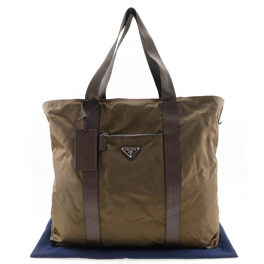 Prada Boston Duffel Bag Nylon Khaki Women(Unisex)