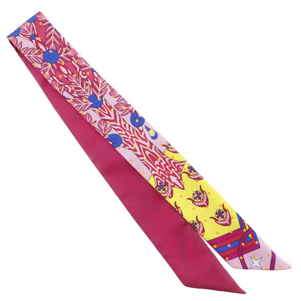 Hermes Scarf Silk Pink Prymti Twilly Women