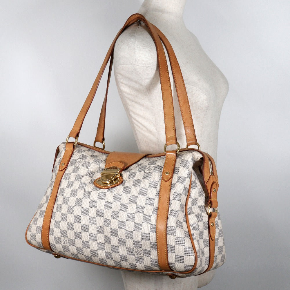 Louis Vuitton Shoulder Bag N42220 Damier Azur Canvas White Stresa Pm Women