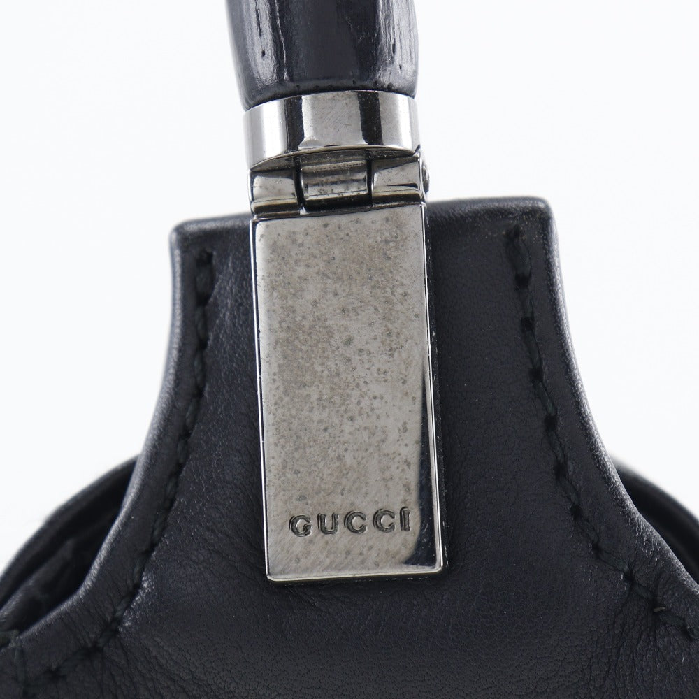 Gucci Shoulder Bag 001 3243 200047 Calfskin Black Bamboo Women