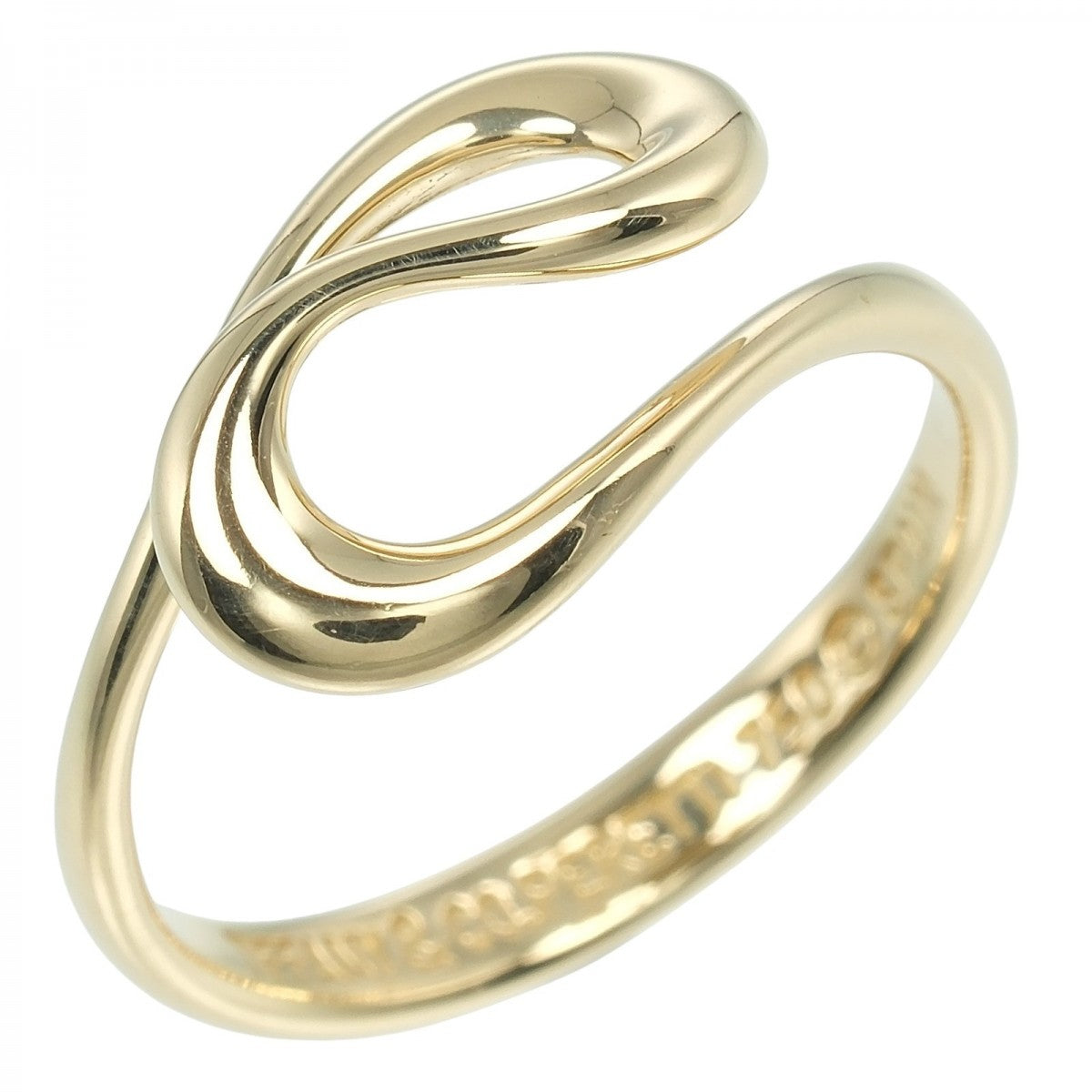 Tiffany&Co. Ring K18 Yellow Gold Gold Open Wave Women