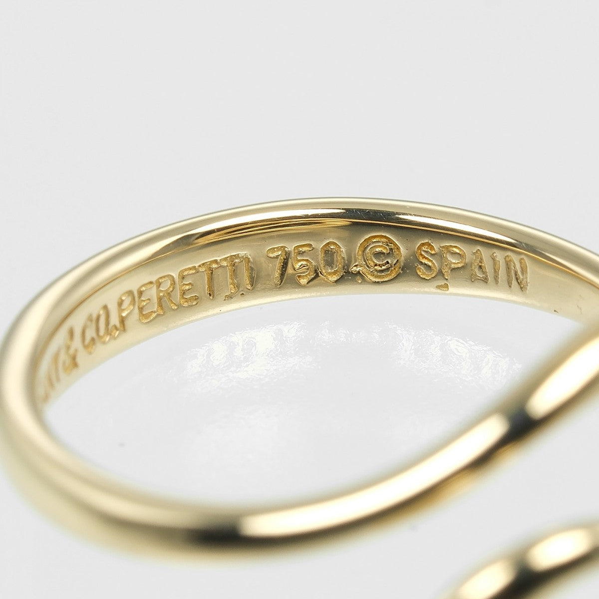 Tiffany&Co. Ring K18 Yellow Gold Gold Open Wave Women
