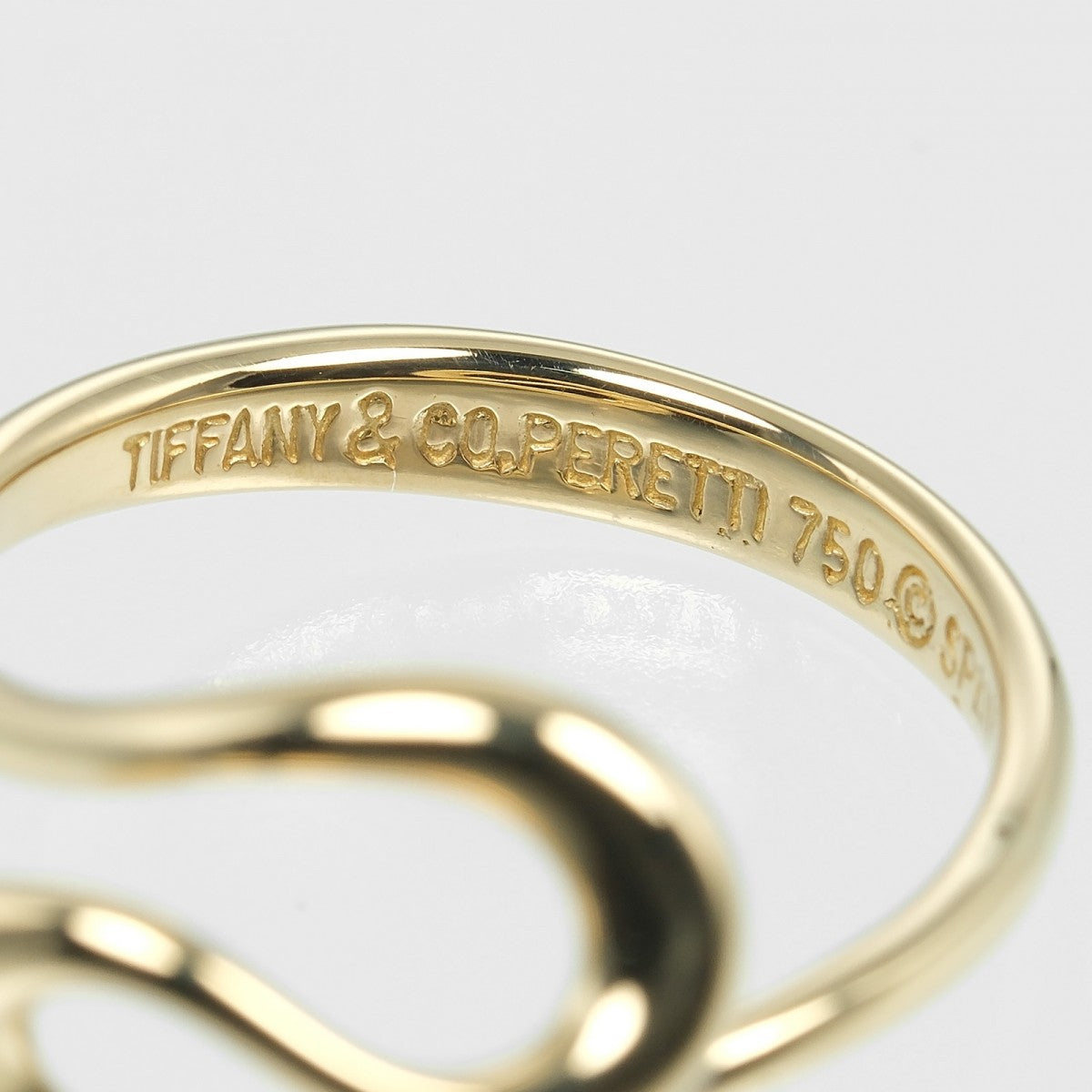Tiffany&Co. Ring K18 Yellow Gold Gold Open Wave Women