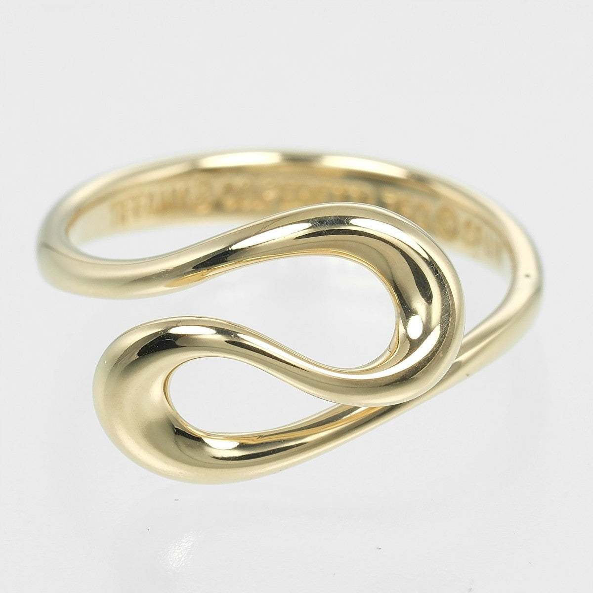 Tiffany&Co. Ring K18 Yellow Gold Gold Open Wave Women