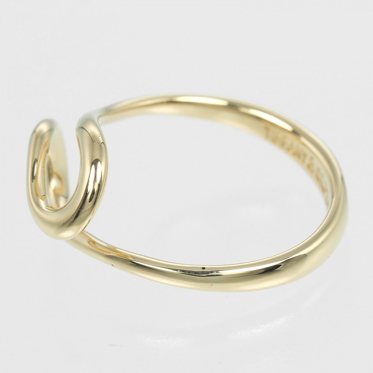 Tiffany&Co. Ring K18 Yellow Gold Gold Open Wave Women