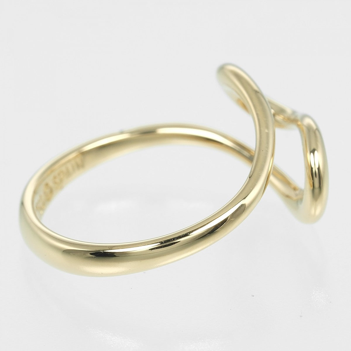 Tiffany&Co. Ring K18 Yellow Gold Gold Open Wave Women
