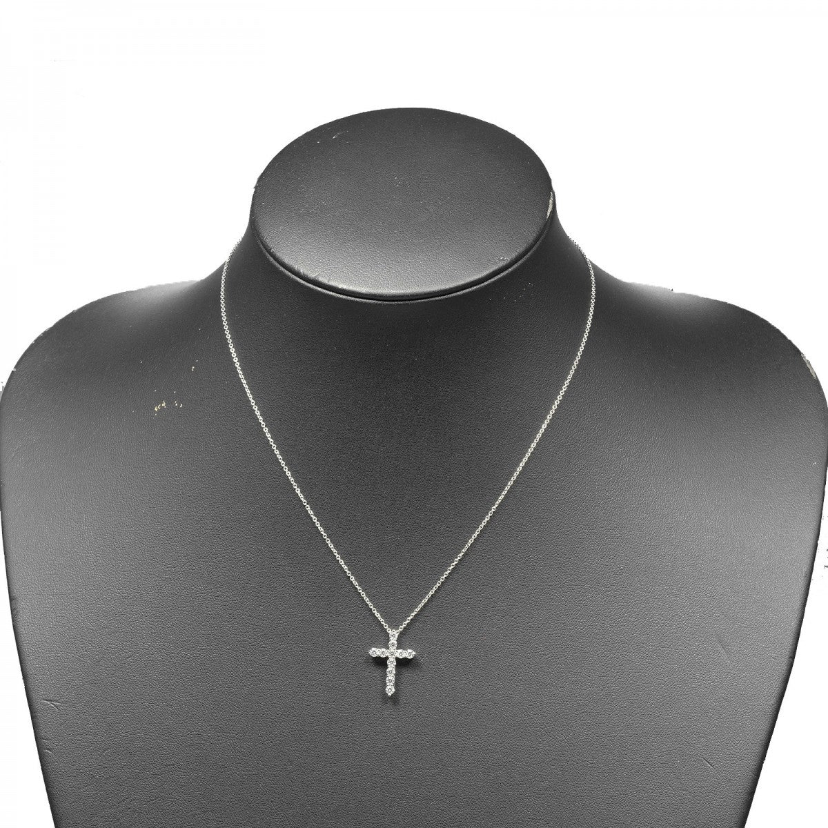 Tiffany&Co. Necklace Pt950Platinum, Diamond Gold Small Cross Women