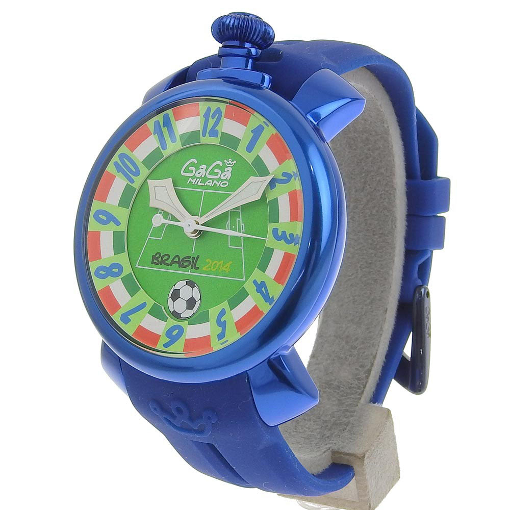 Gaga Milano Watches Mechanical Automatic 5070 Rubber, Aluminum Blue Limited To 300 Back Scales