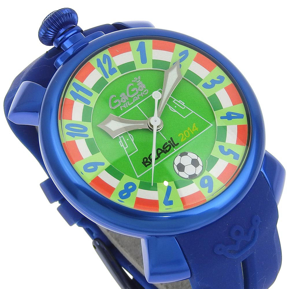 Gaga Milano Watches Mechanical Automatic 5070 Rubber, Aluminum Blue Limited To 300 Back Scales