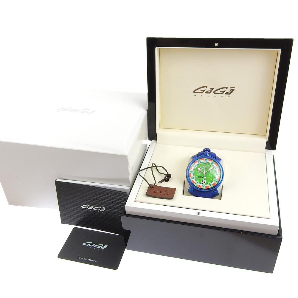 Gaga Milano Watches Mechanical Automatic 5070 Rubber, Aluminum Blue Limited To 300 Back Scales