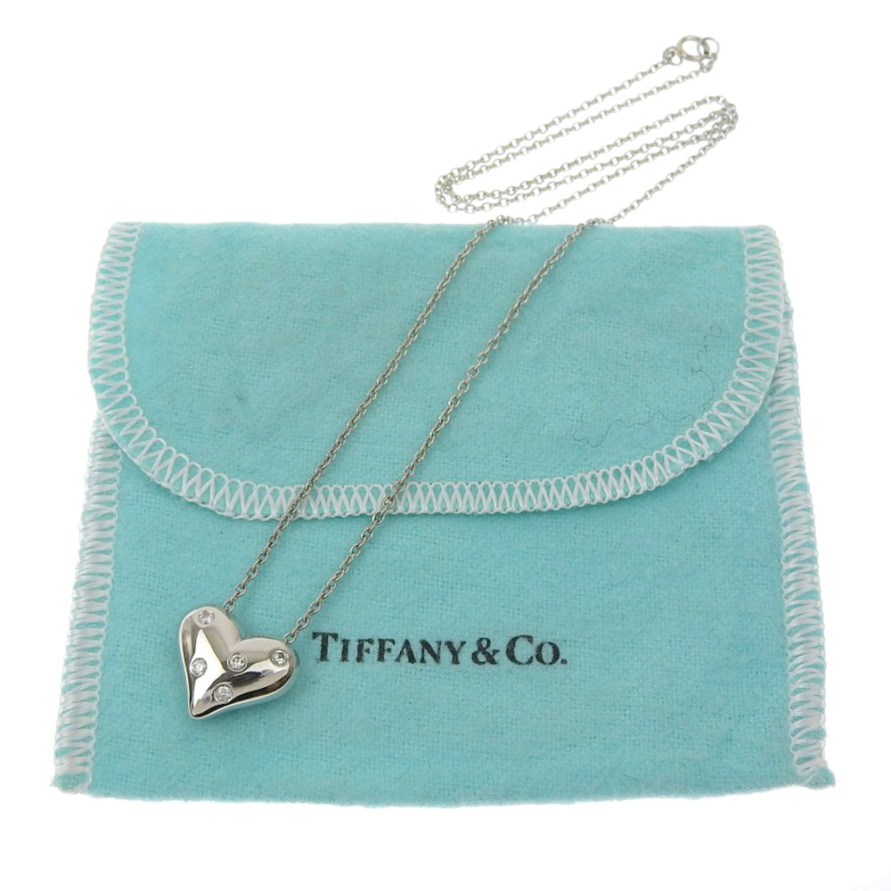Tiffany&Co. Necklace Pt950Platinum, Diamond Silver 5P Dotz Heart Women