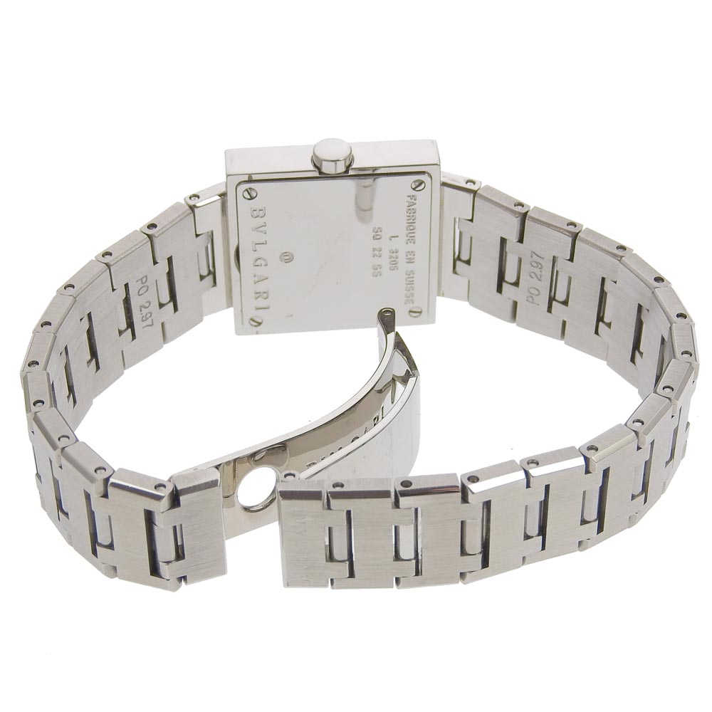Bvlgari Watches Quartz Sq22Ss Stainless Steel Silver Quadlard Black Dial Women