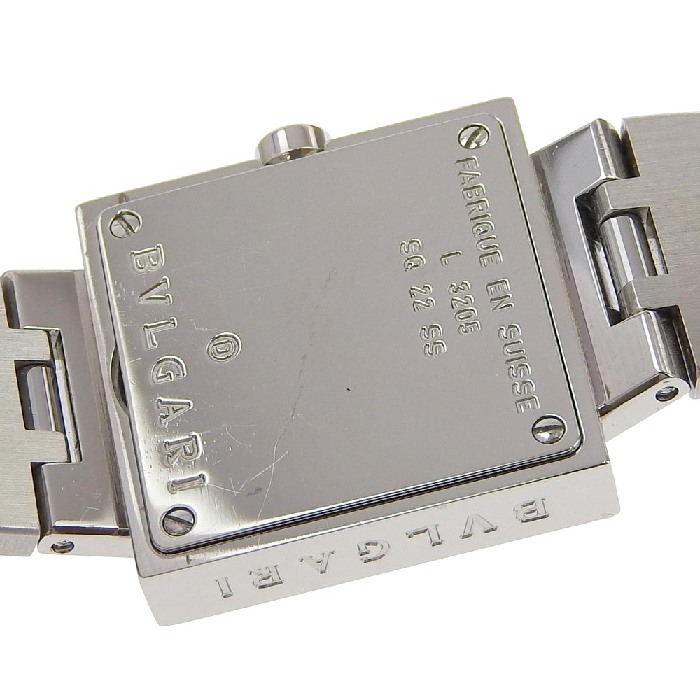 Bvlgari Watches Quartz Sq22Ss Stainless Steel Silver Quadlard Black Dial Women