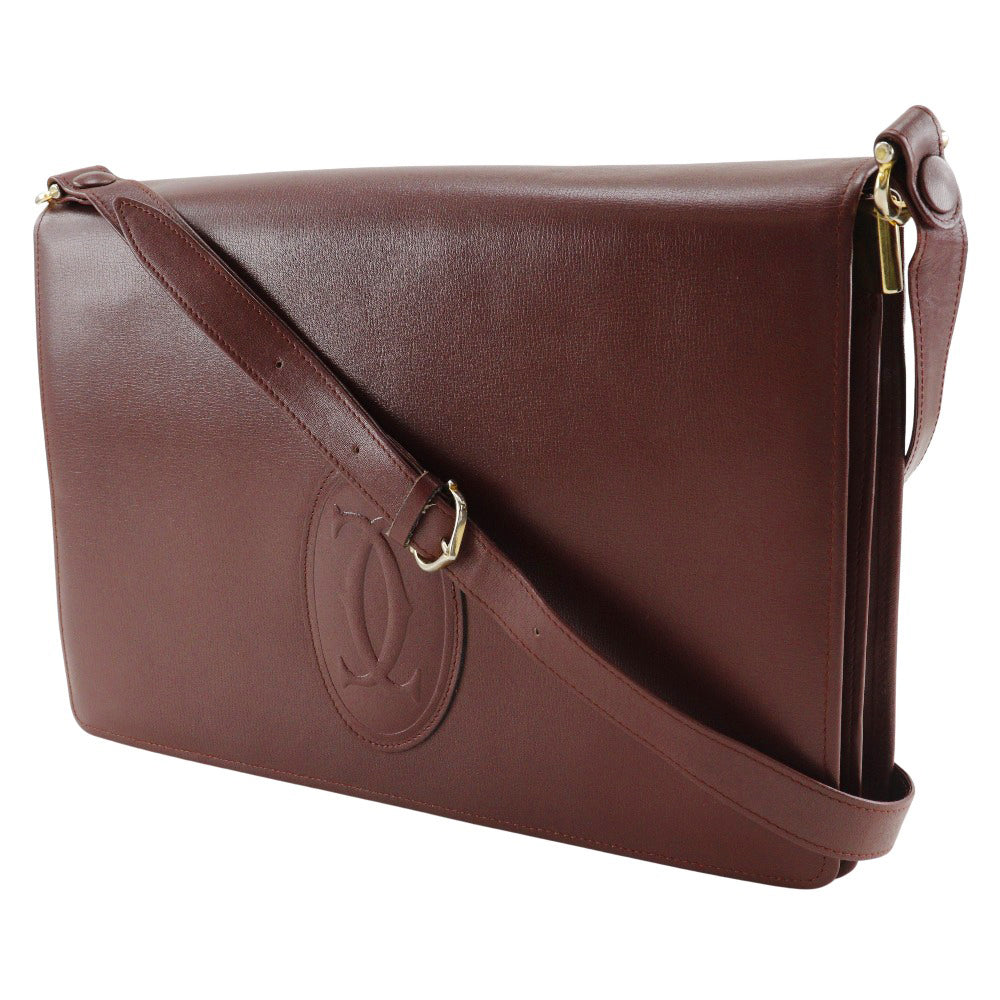 Cartier Shoulder Bag Calfskin Bordeaux Must Line Women