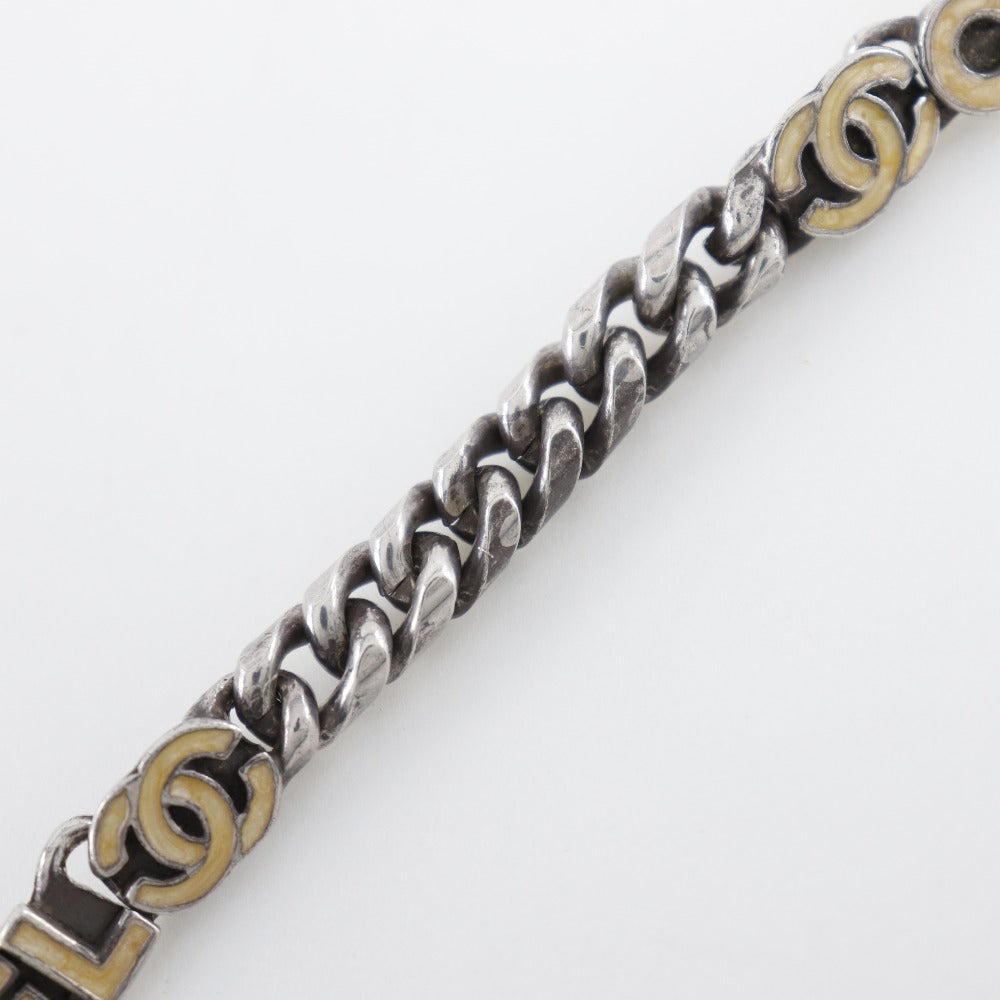 Chanel Necklace Metallic Silver Logo Coco Mark Women