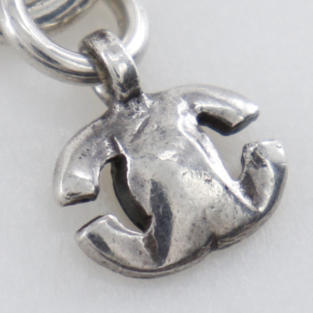 Chanel Necklace Metallic Silver Logo Coco Mark Women