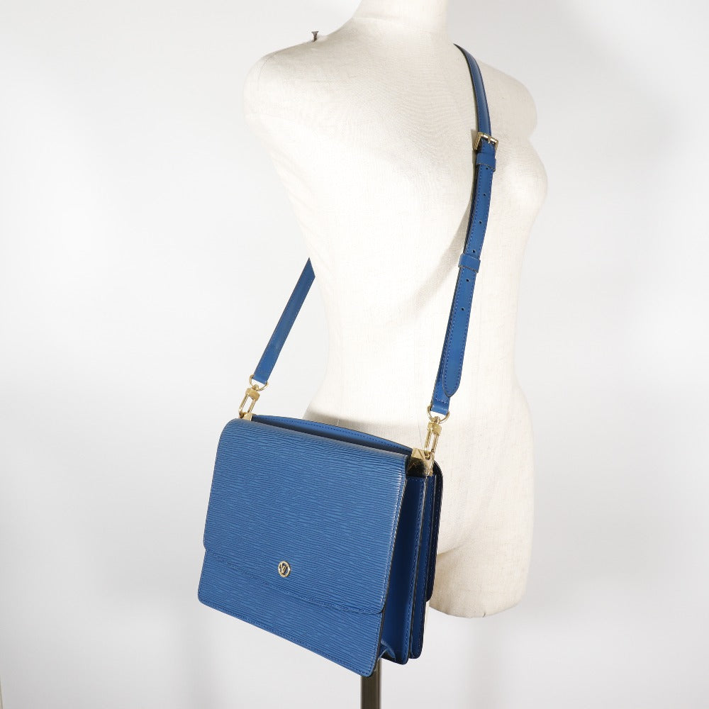 Louis Vuitton Shoulder Bag M52365 Epi Leather Blue W Hook Wallet Grenel Women
