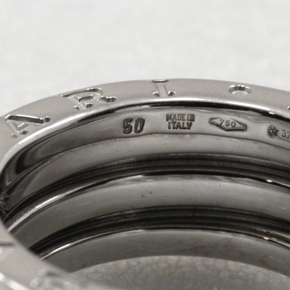 Bvlgari Ring K18 White Gold Silver 2 Bands Be Zero One B-Zero1 Women 50