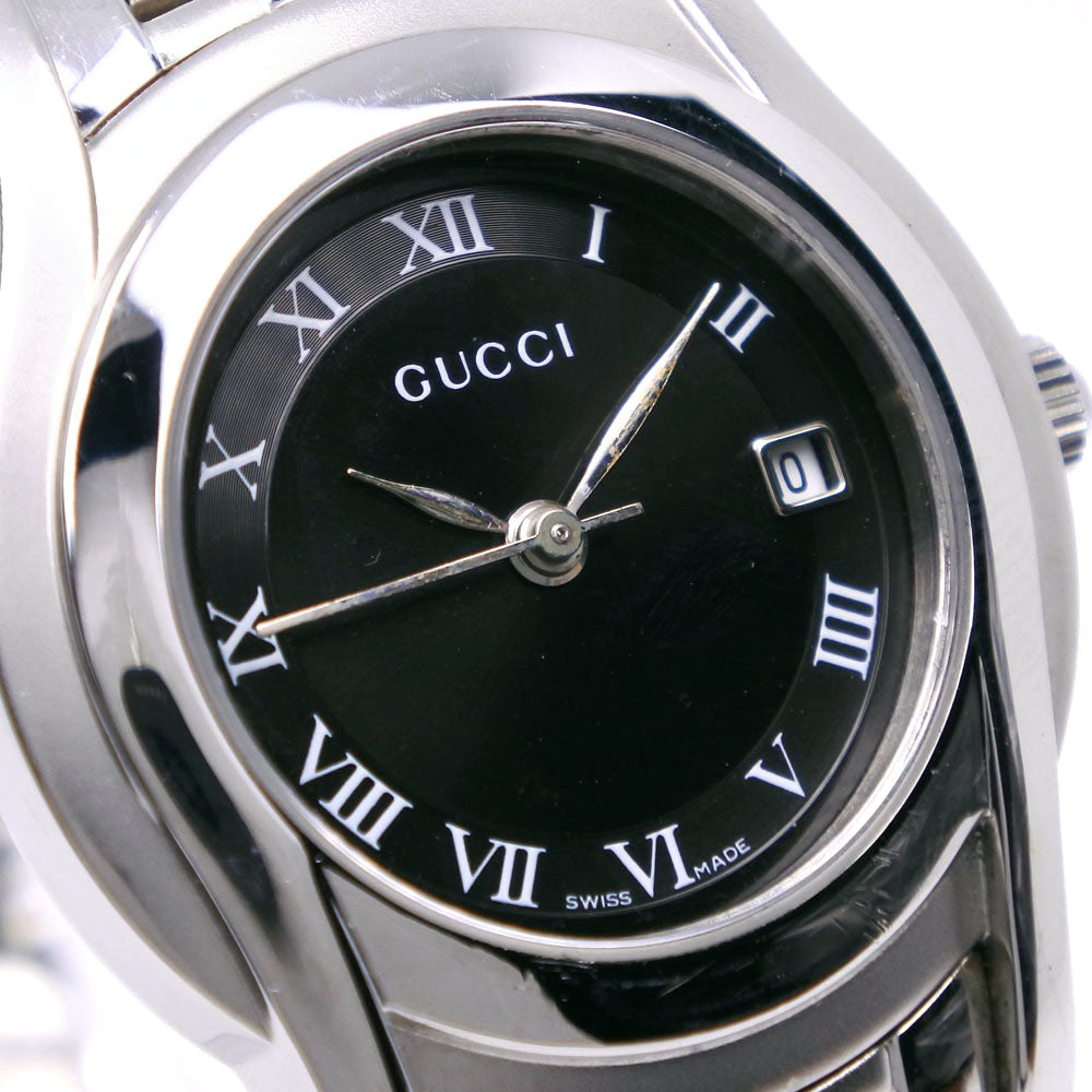 Gucci Watches Quartz 5500L Stainless Steel Silver G Class Black Dial Women