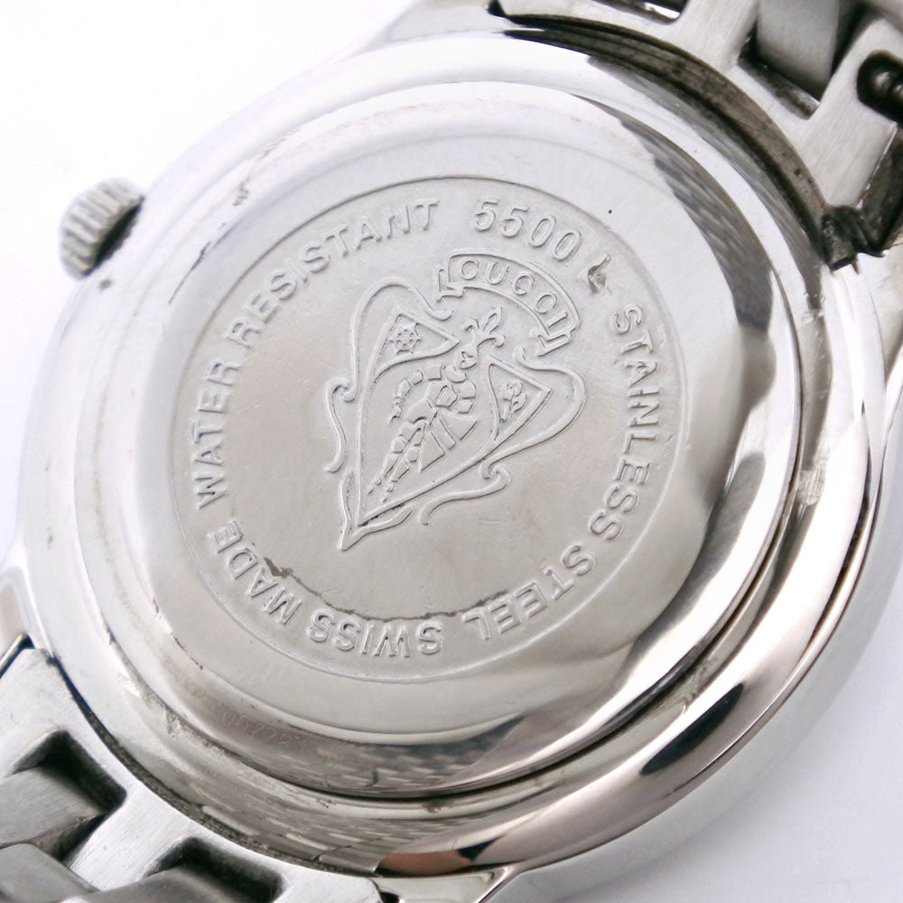 Gucci Watches Quartz 5500L Stainless Steel Silver G Class Black Dial Women
