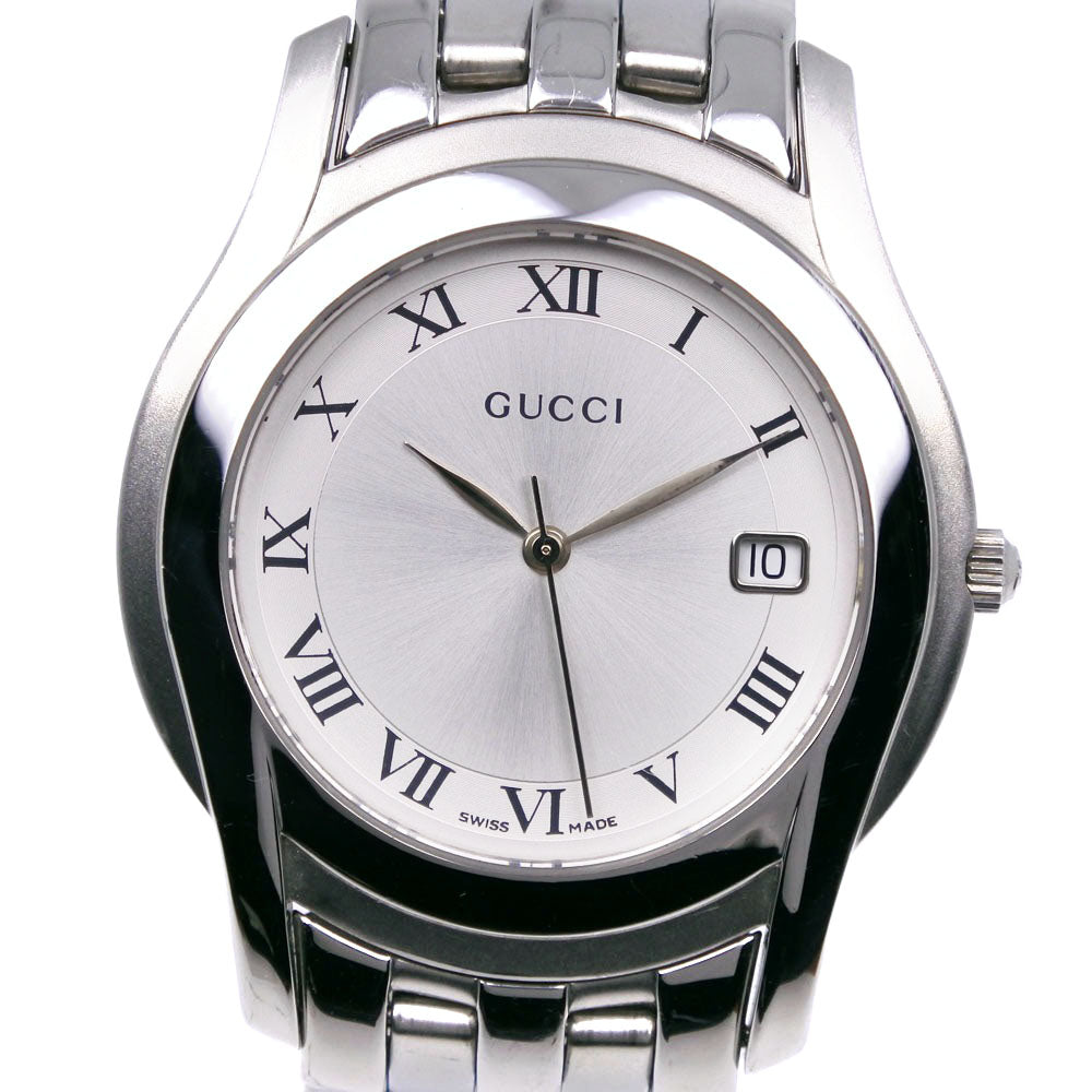 Gucci Watches Quartz 5500M Stainless Steel Silver G Class Silver Dial Mens