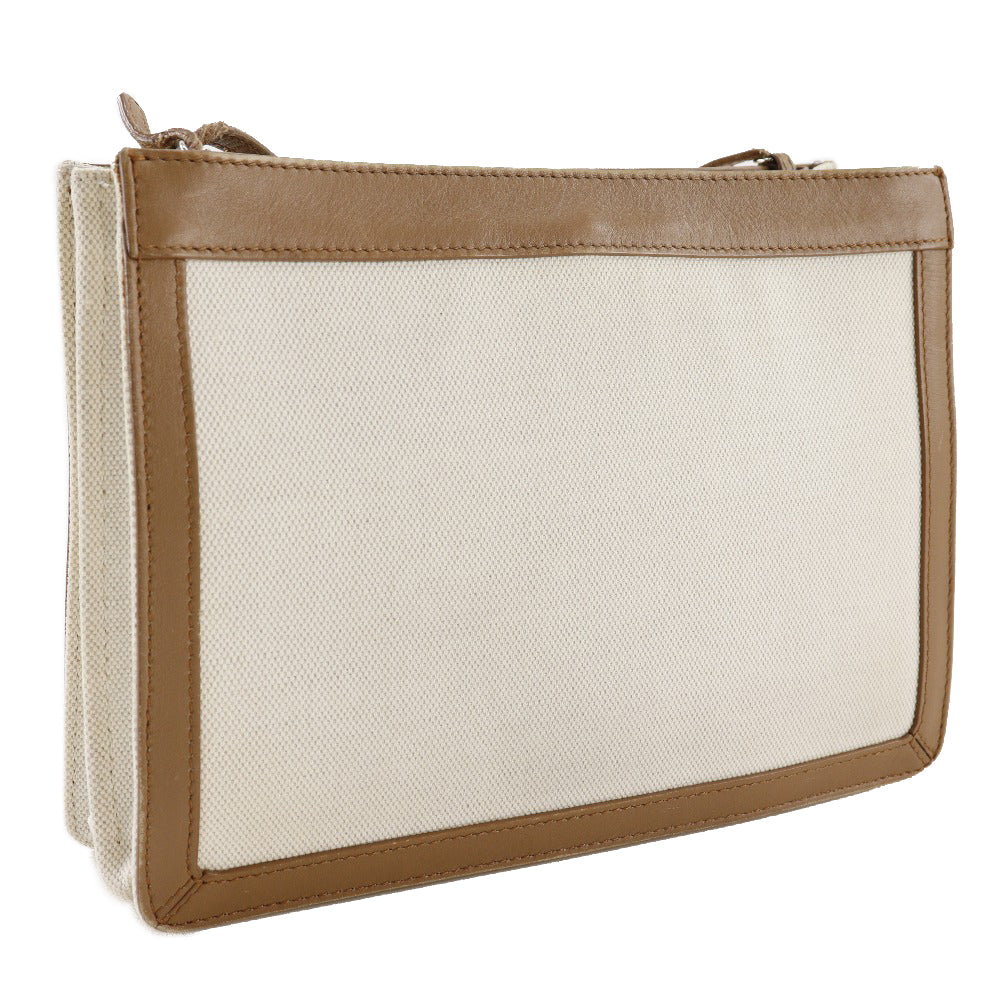 Balenciaga Shoulder Bag 339937 Canvas, Leather Brown Navy Pochette Women