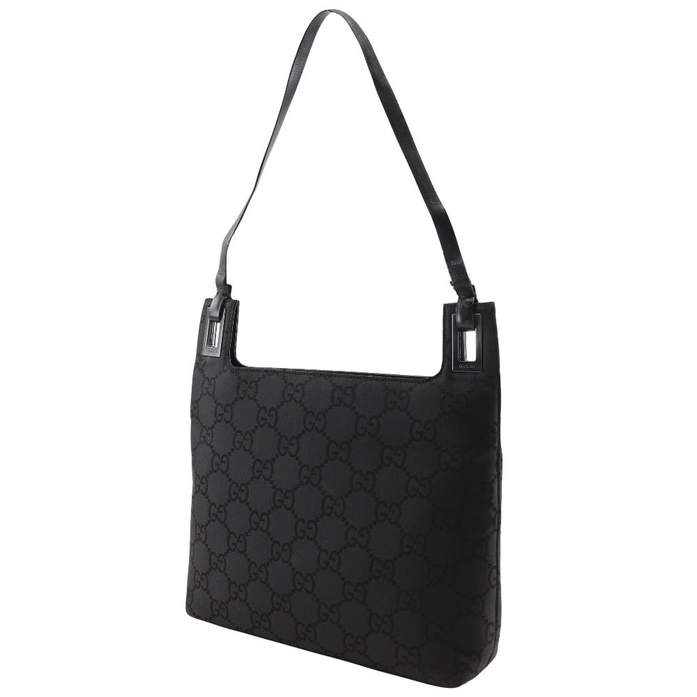 Gucci Shoulder Bag 1998 Gg Nylon Black One Belt Women