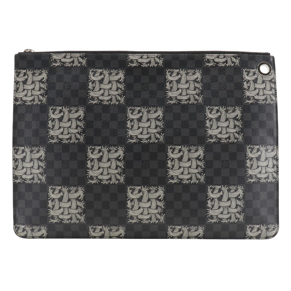 Louis Vuitton Clutch Bag M61232 Damier Grafitto Canvas Black Christopher Nemes Pochette Jules Gm