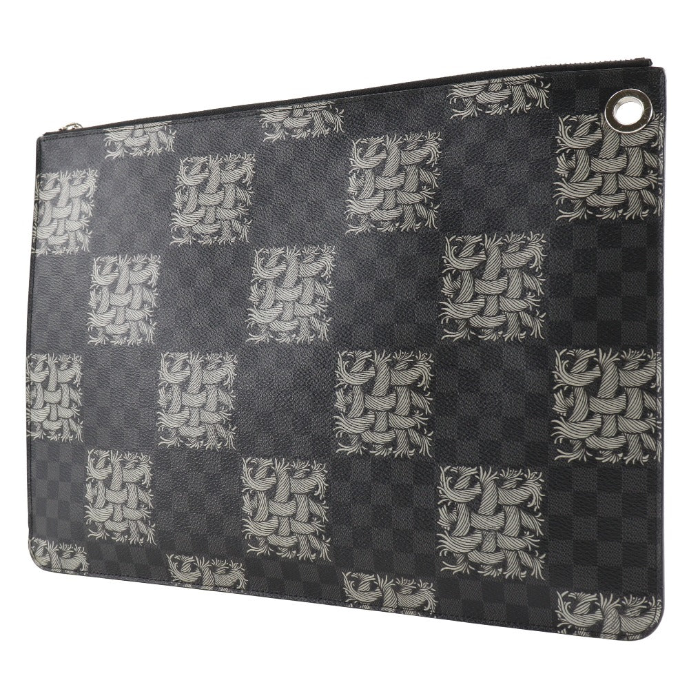 Louis Vuitton Clutch Bag M61232 Damier Grafitto Canvas Black Christopher Nemes Pochette Jules Gm