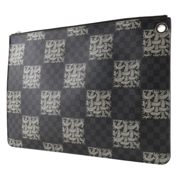 Louis Vuitton Clutch Bag M61232 Damier Grafitto Canvas Black Christopher Nemes Pochette Jules Gm