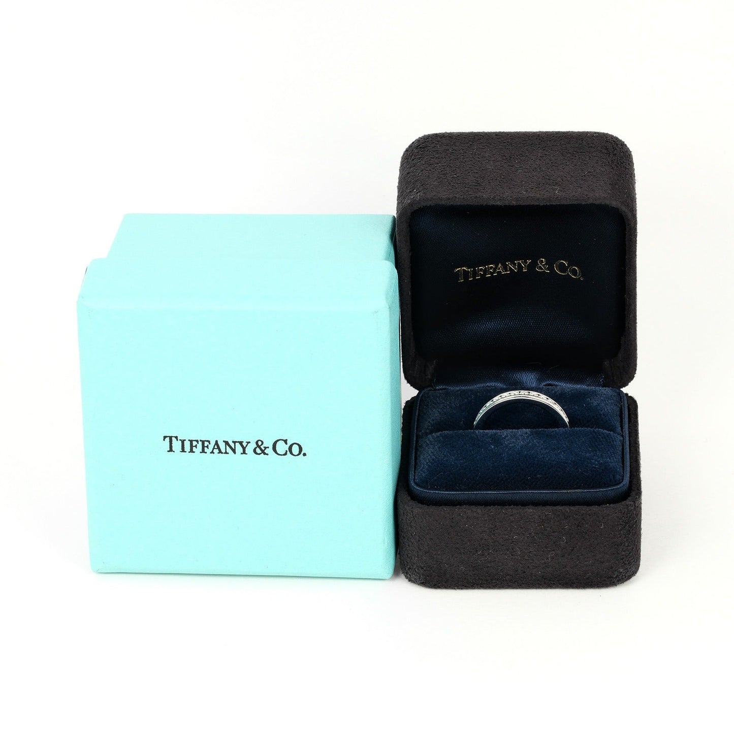 Tiffany&Co. Ring Pt950Platinum, Diamond Clear, Silver 0.1" Model Setting Half Circle Women