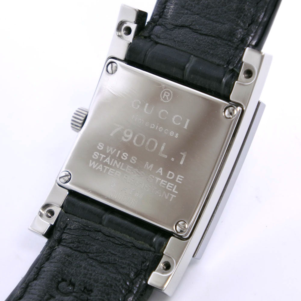 Gucci Watches Quartz 7900L.1 Stainless Steel , Leather Black Black Dial Women