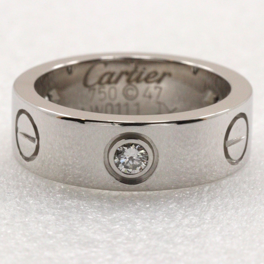 Cartier Ring K18 White Gold, Diamond Silver Half Diamond Love Ring 47