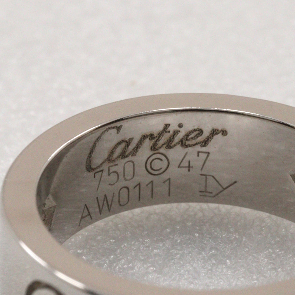 Cartier Ring K18 White Gold, Diamond Silver Half Diamond Love Ring 47