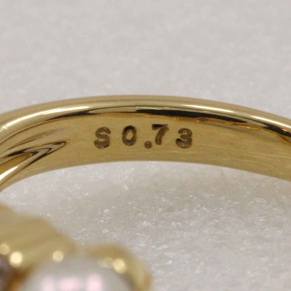 June Ring K18 Yellow Gold, Diamond, Sapphire Gold Baby Pearl Women