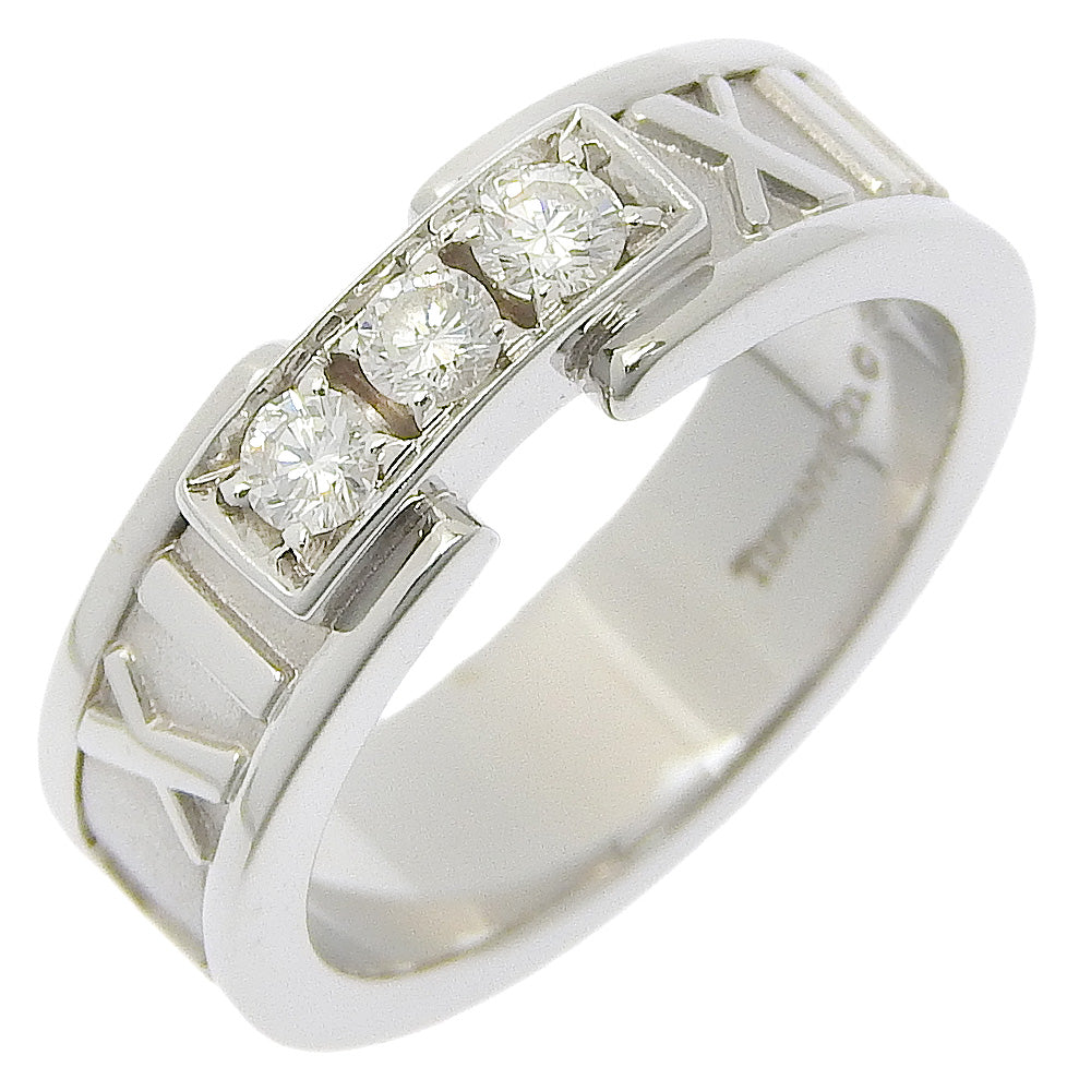 Tiffany&Co. Ring K18 White Gold, Diamond White Gold 3P Diamond Atlas Women