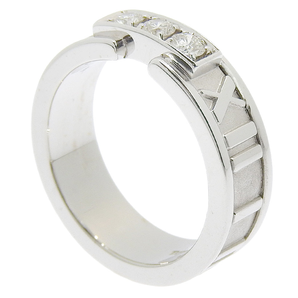 Tiffany&Co. Ring K18 White Gold, Diamond White Gold 3P Diamond Atlas Women