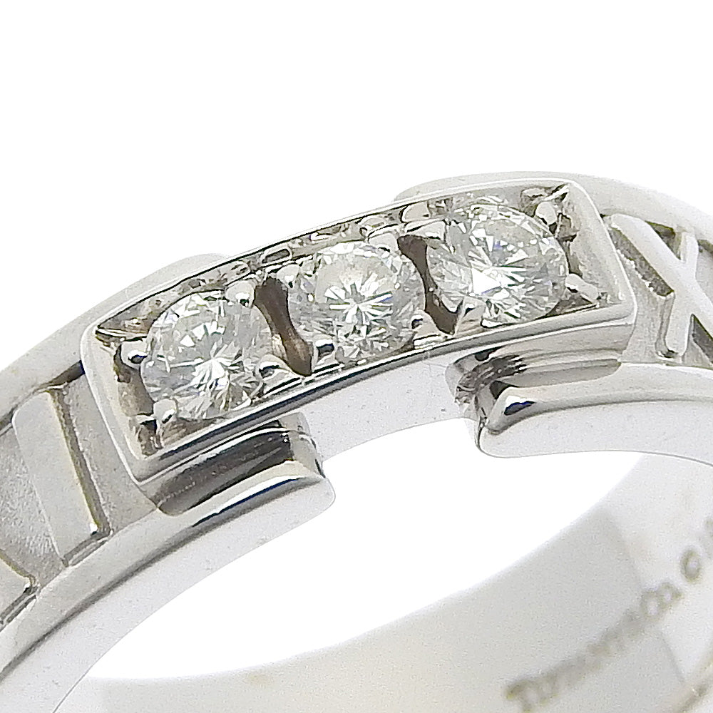 Tiffany&Co. Ring K18 White Gold, Diamond White Gold 3P Diamond Atlas Women