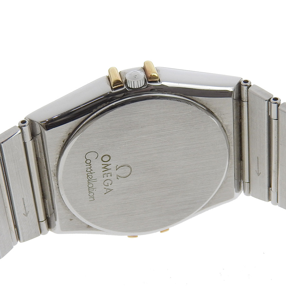 Omega Watches Quartz Stainless Steel, 18K Yellow Gold Silver Constellation Day-Date White Dial Boys