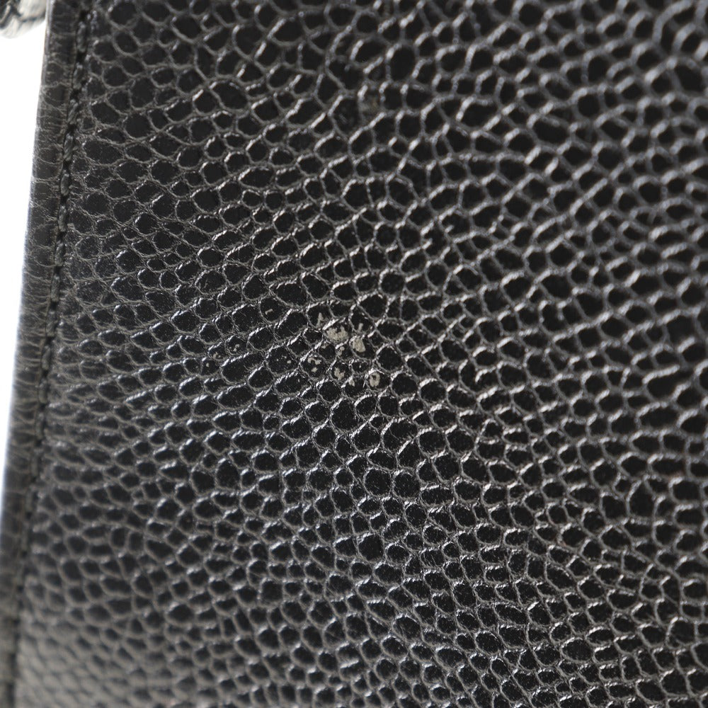 Chanel Handbag Caviar Skin Black Logo Women