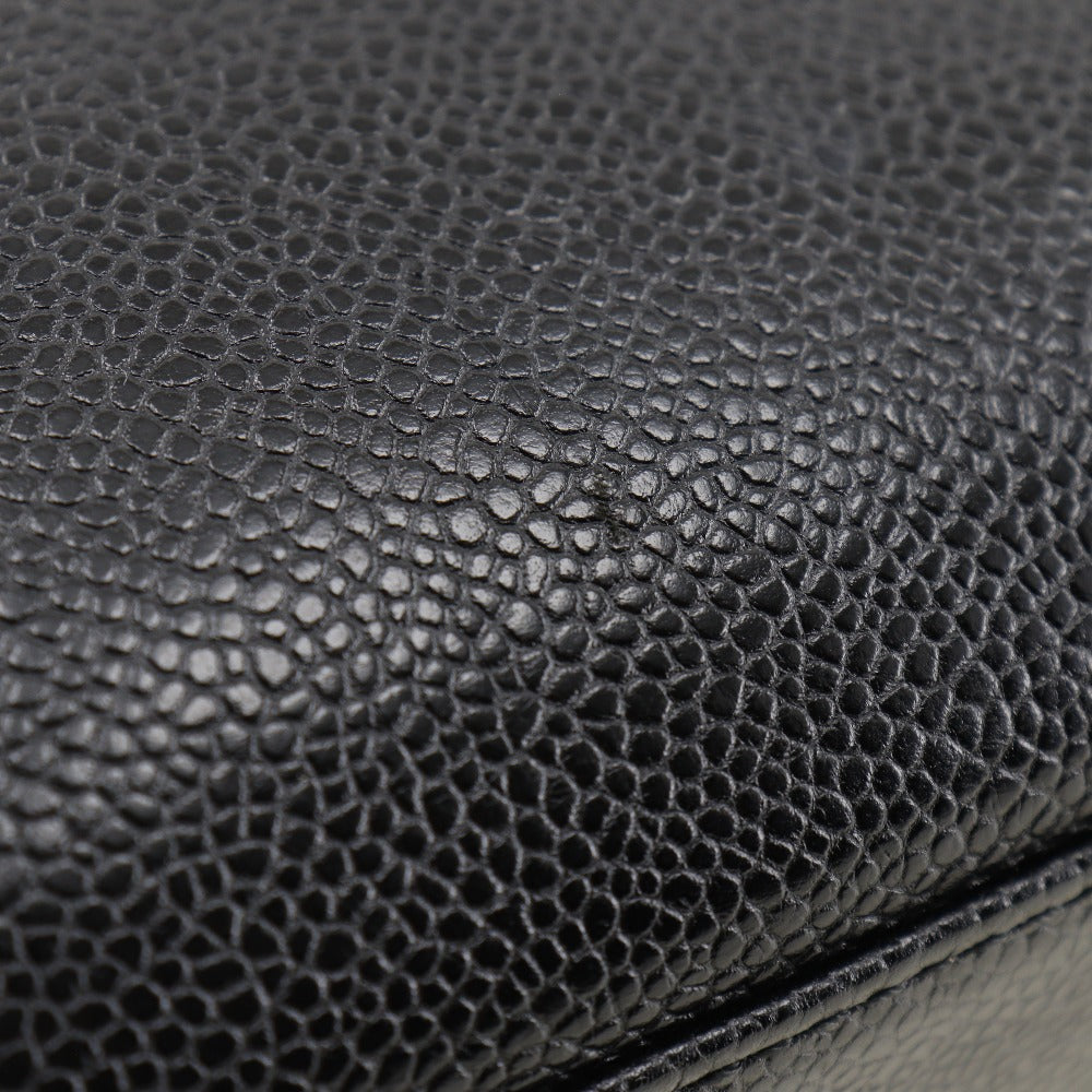 Chanel Handbag Caviar Skin Black Logo Women