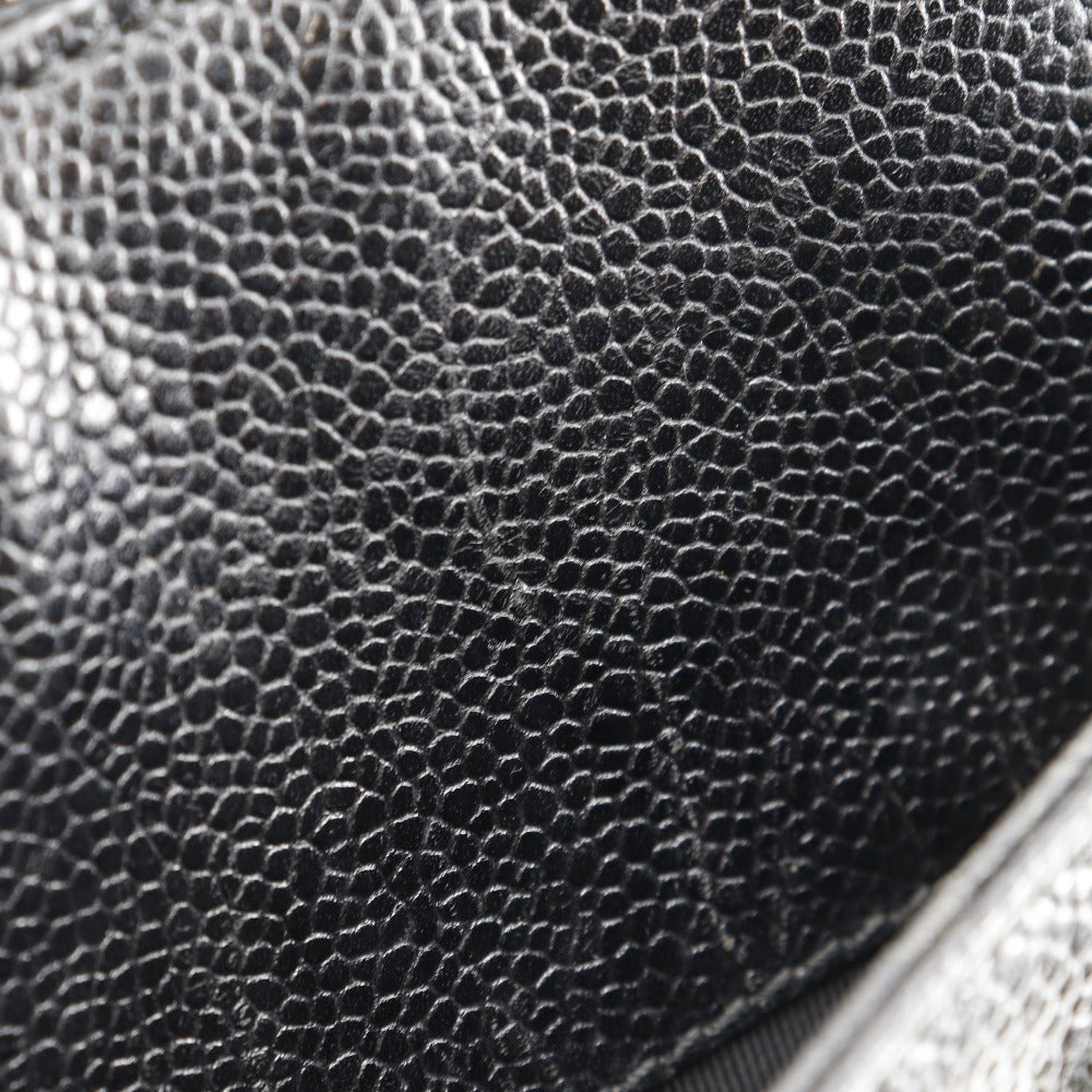 Chanel Handbag Caviar Skin Black Logo Women