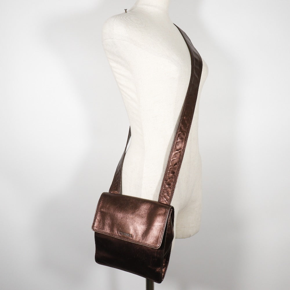 Chanel Shoulder Bag Calfskin Bronze One Belt Women
