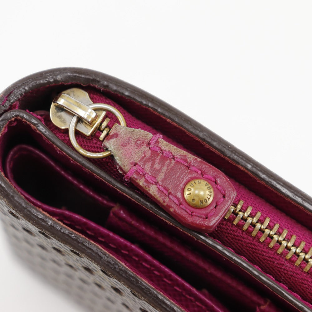 Louis Vuitton Bifold Wallet M95188 Monogram Canvas Brown / Pink Monogram Perfo Compact Zip Women