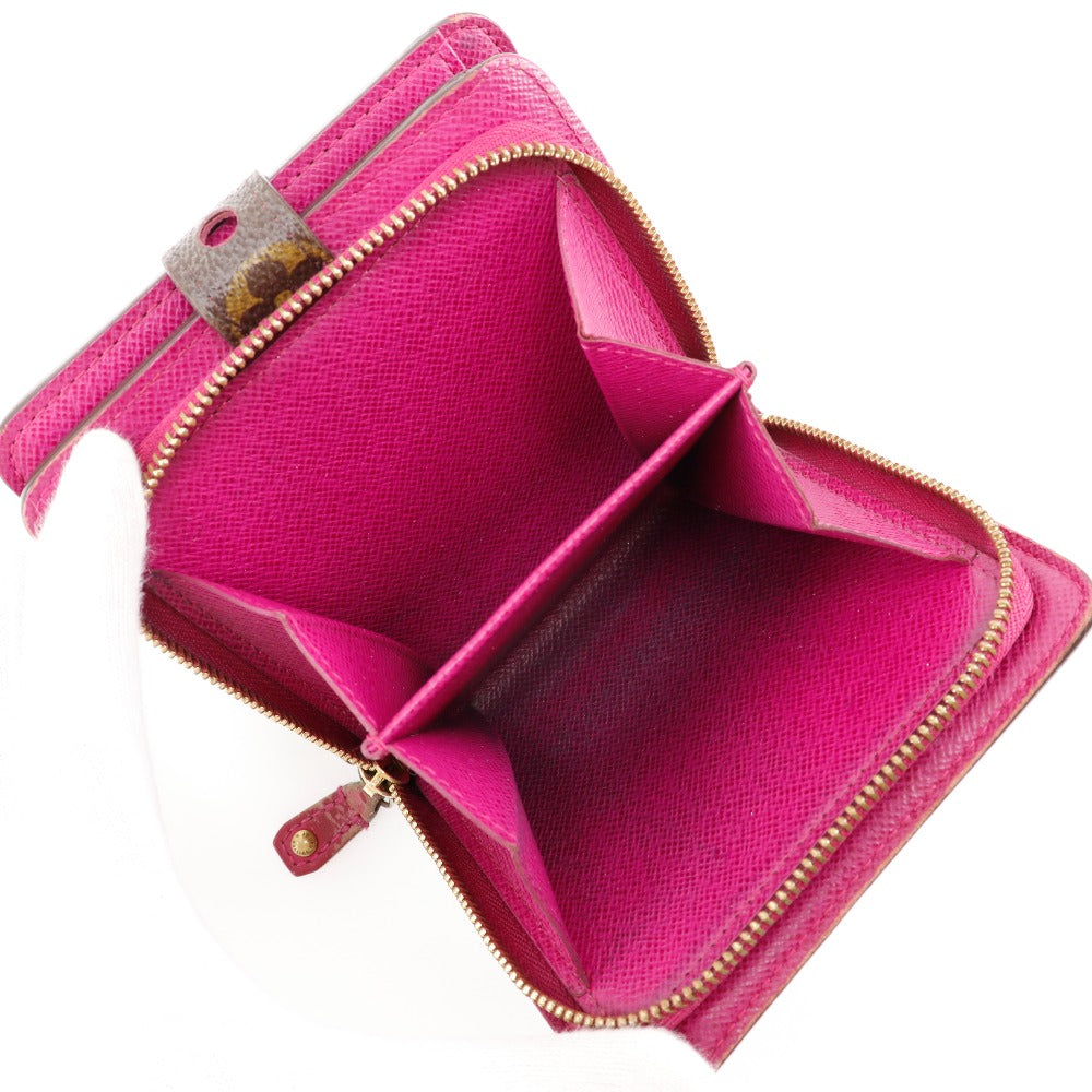 Louis Vuitton Bifold Wallet M95188 Monogram Canvas Brown / Pink Monogram Perfo Compact Zip Women