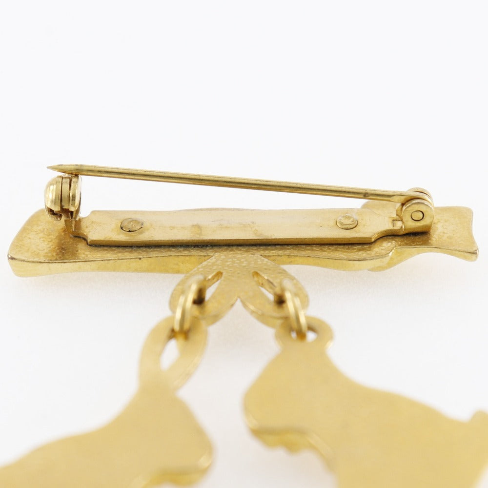 Hermes Brooch Plated Gold Gold Vintage Les Fetes En Hermes Skate Shoes Women
